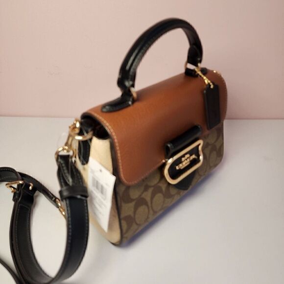 NWT Coach CE569 Morgan Top Handle Satchel Khaki Multi - Picture 2 of 7